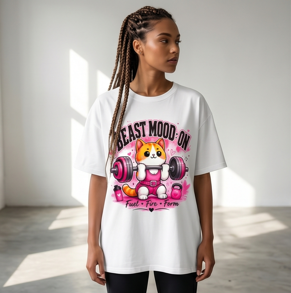 BEAST MOOD ON WOMENS OVERSIZED TEE