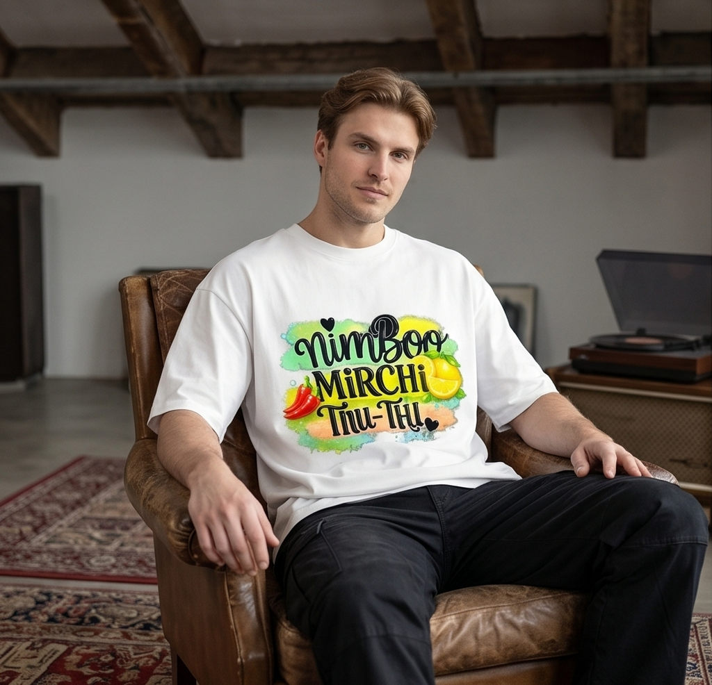 "NimBoo MiRCHi Thu-Thu" Heavyweight Oversized T-Shirt