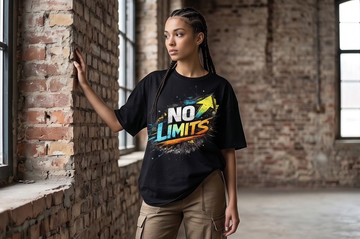 "NO LIMITS" Heavyweight Oversized T-Shirt