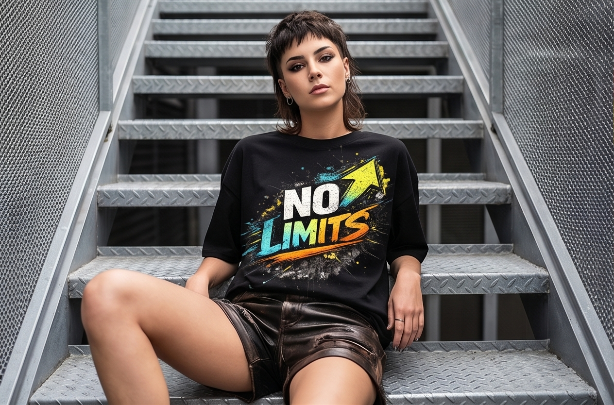 "NO LIMITS" Heavyweight Oversized T-Shirt