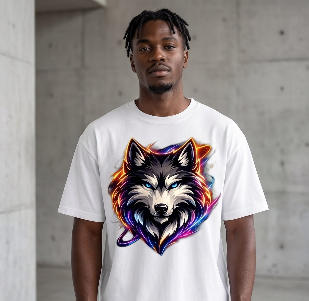 "Alpha Neon Wolf" Heavyweight Oversized T-Shirt
