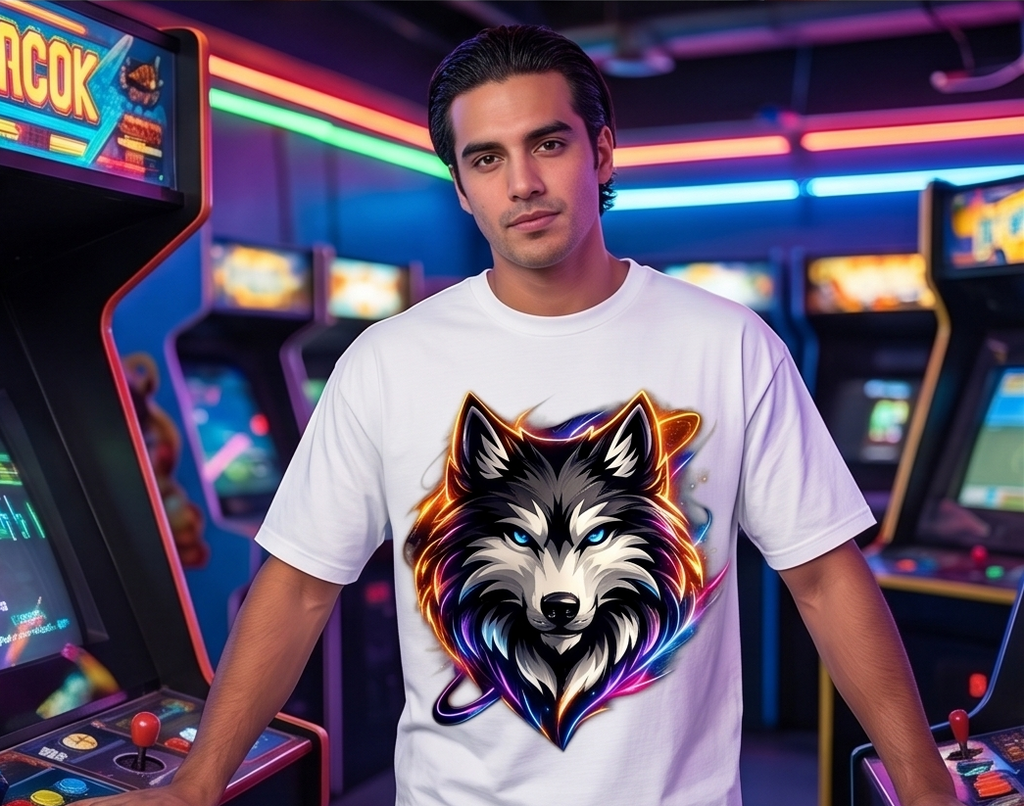 "Alpha Neon Wolf" Heavyweight Oversized T-Shirt